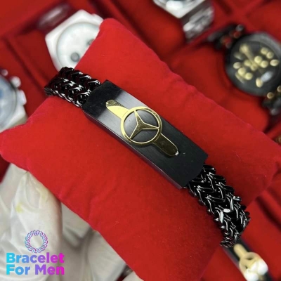 Picture of Bracelets  vairal  bracelet Double Curb Chain Bracelets For Men Stainless Steel Punk Rock Biker Antique Cubic Chain Male Pulseira Jewelry-black mercitis