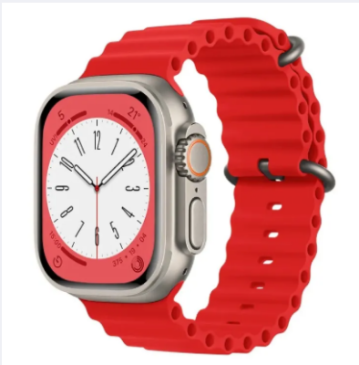 Picture of Vairal watch belt  Apple Watch Band 42mm 44mm 45mm 49mm for Women Men, Adjustable Loop Silicone Waterproof Sport Strap for iWatch Series Ultra/8/7/6/5/4/3 ( only belt )-oragnge normal