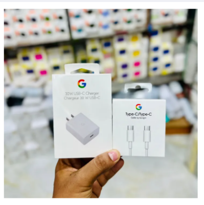 Picture of best low price a Google 30W USB-C Charger Fast Charging Pixel Phone Charger Adapter and Type C To Type-C PD Cable Compatible with Google Products and Other USB-C Devices asol charger-Adapter + Cable