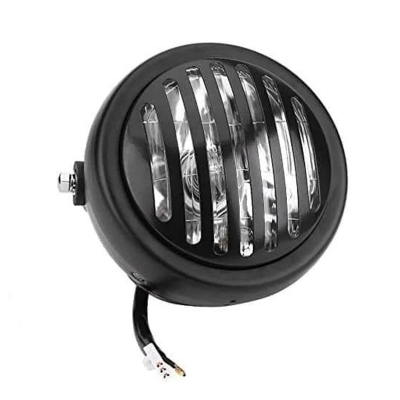 Picture of Motorefit 6.5 Inch Vintage Motorcycle Headlight Headlamp Grill Style Universal for Cafe Racer-1pcs