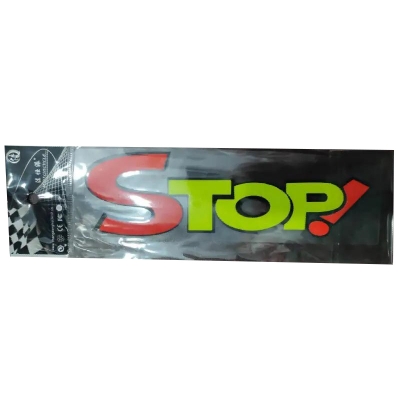 Picture of STOP LOGO Reflective Emblem Decal Car Bike Sticker Logo (5x5 Inch)
