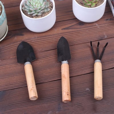 Picture of MusaMart Mini 3pcs Garden Tools Set for Garden Plants Pot Cactus Vegetables Digging Weeding Indoor.