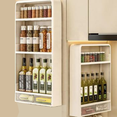 Picture of 3 layer wall mounted storage organizer for kitchen and bathroom