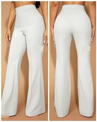 Picture of Women Flare Pants, Classic Mid Waist Solid Color Stretchy jorjet Bottom Pants