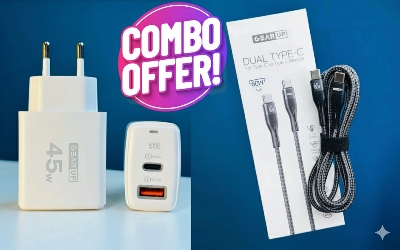 Picture of GearUP 45W Fast Charger and 60W Type-C Cable Combo