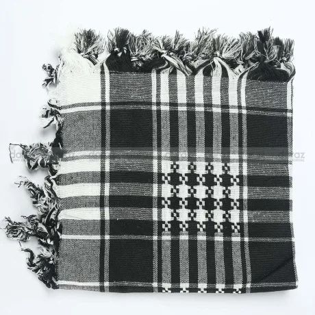 Picture of Soft Cotton Head scarf (40/40 inch) Haji Rumal/Gamcha Muslim Busana/Tie/Cap Hazi Pagri/Keren/Towel Men's Hijab/Hejab Tupi/Hat for Men-Black