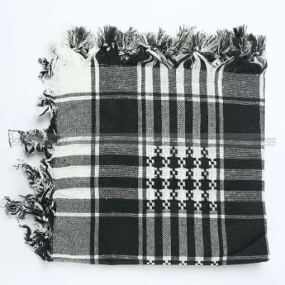 Picture of Soft Cotton Head scarf (40/40 inch) Haji Rumal/Gamcha Muslim Busana/Tie/Cap Hazi Pagri/Keren/Towel Men's Hijab/Hejab Tupi/Hat for Men-Black