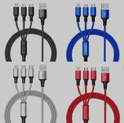 Picture of 3 in 1 USB Cable For Android Travel Multi Fast Charging Charger USB Type C Type-c Micro USB Cable For Mobile Phone