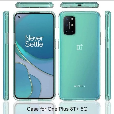 Picture of One Plus 8T Transparent 6D Crystal silicone Bumper case antiShock corner Clear back cover