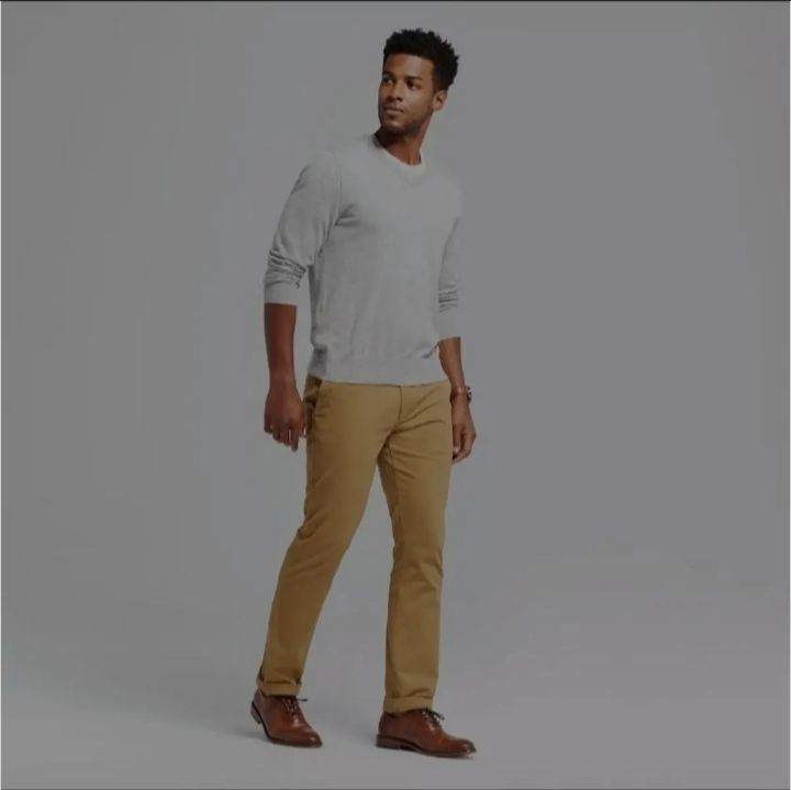 Picture of Exclusive khaki pants men Stretch khaki colour pant khaki gabardine pant for men khaki denim pant for men