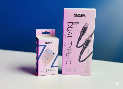 Picture of GearUP 45W Fast Charger and 240W Type-C Cable Combo