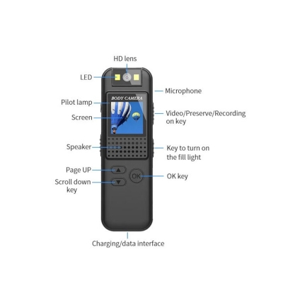 Picture of CS08 Mini Body Camera Sports HD 180° Rotating Lens And Night Vision