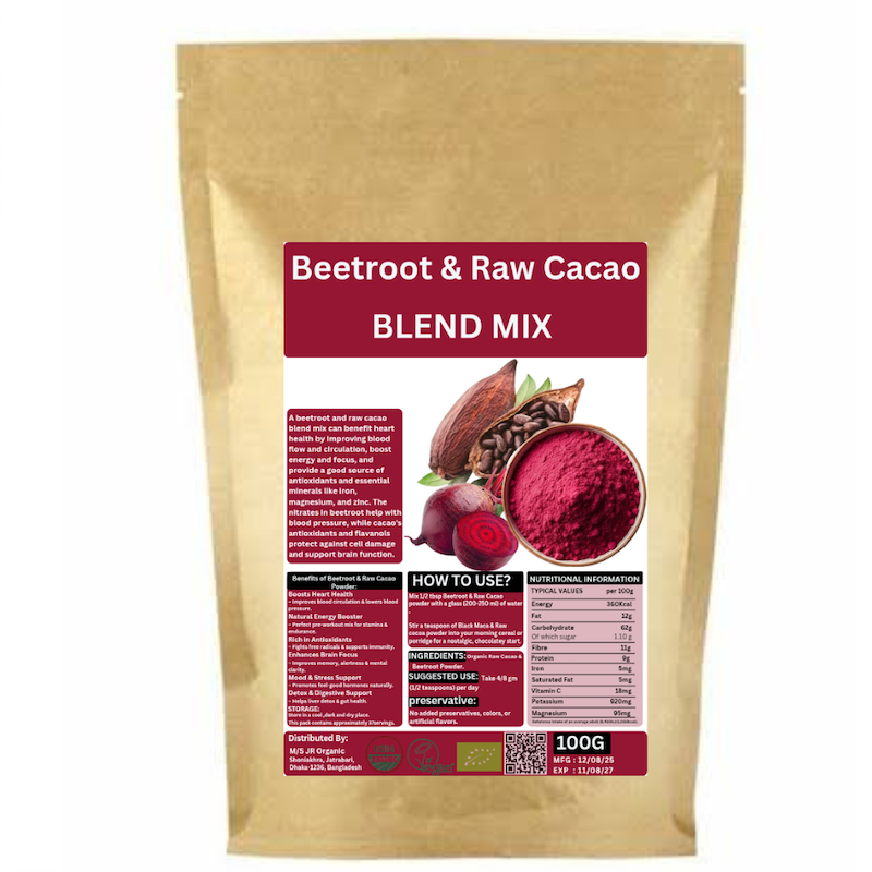 Picture of JR Organic Beetroot & Raw Cacao powder/ Superfood Blend Powder/ Super Power Blend Mix