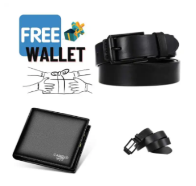 Picture of Black Leather Formal Belt For Men - Belt For Men - Matte Black