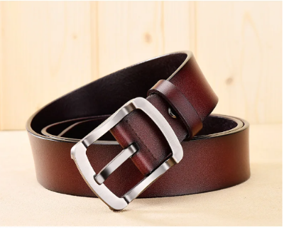 Picture of Leather belt for men top quality male casual pin bakle belt - Contains enduring appeal and value - Creative and unique design elements - Chocolate