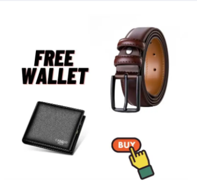 Picture of Long Lasting pu Leather Belt For Men (wallet Free) - Multicolor