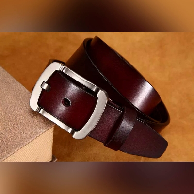 Picture of Premium Quality Artificial Leather new collection brown Belt For Men 2024's Black Belt Leather Male Strap Pin Buckle Casual Clothes Gift Solid Adult_Brown - Brown