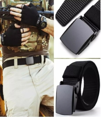Picture of Canvas Hot Tactical Casual Belts Artificial Leather new collection brown Belt For Men 2024's Fashion Wild Korean Thicken Long Cloth Belts Male Knitted Waistband Ceintures Polyester - Belt For Artificial Leather new collection brown Belt For Men 2024 - Black
