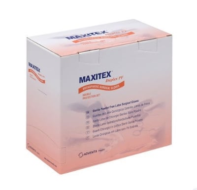Picture of Surgical Gloves Latex Powder Free- Size 6.5- MAXITEX Duplex PF- Hand Gloves - (PER PAIR PRICE)