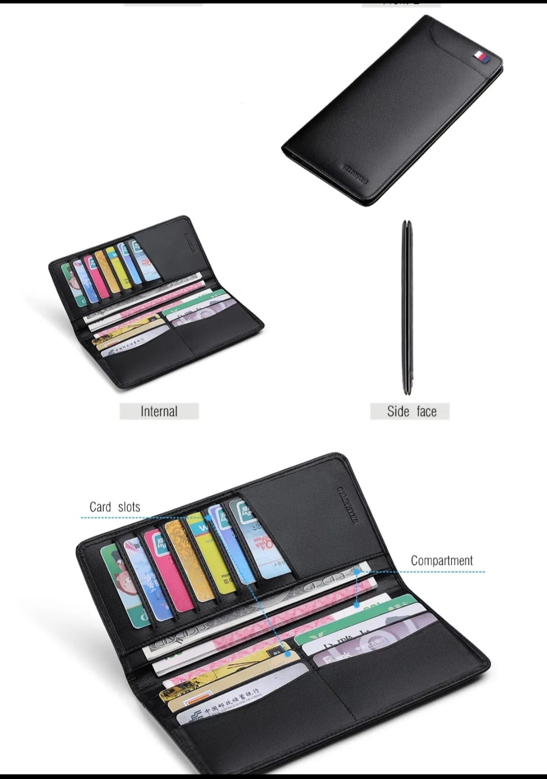 Picture of premium quality Leather Long wallet For Men - Black