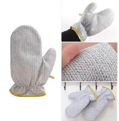 Picture of Waterproof Dishwashing Cleaning Gloves | One Size Fits All | 2-Piece Pack - Multicolor