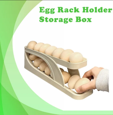 Picture of Double-Layer Egg Dispenser Automatic Roll-Down Egg Storage Rack Slide Egg Carton Refrigerator Egg Basket Kitchen Countertop Egg Holder Dshop - Multicolor
