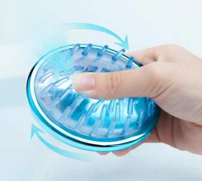 Picture of 1Pcs Hair Makes Hair Smooth Stimulates Growth Brushes Soft Silicone Hair Brush Massage Comb Head Cleaning Scalp Applicator - Multicolor