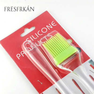 Picture of 2pcs Tong&Oil Brush&Silicone Spatula Cookware Utensils Food Grade Cooking Clamp Kitchen Home Salad Serving BBQ Tool Scraper - Multicolor