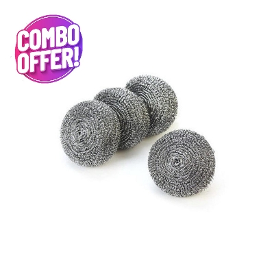 Picture of 4-Piece Steel Scourer Set – Kitchen Cleaning Accessories - Multicolor