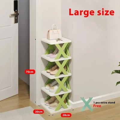 Picture of 5-Layer Shoe Rack - Stackable Multi-Tier Shoe Organizer - Multicolor