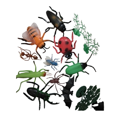 Picture of 12 Pieces Environmental Plastic Insects Animal Display Realistic Model Figure Kids Funny Trick Play Toys