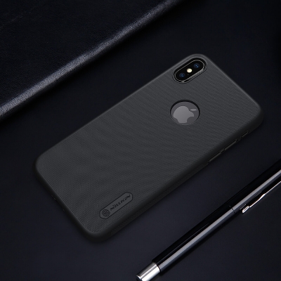 Picture of Nillkin Super Frosted Shield Hard Back Cover Case for iPhone X, XS, Black, Premium Protection