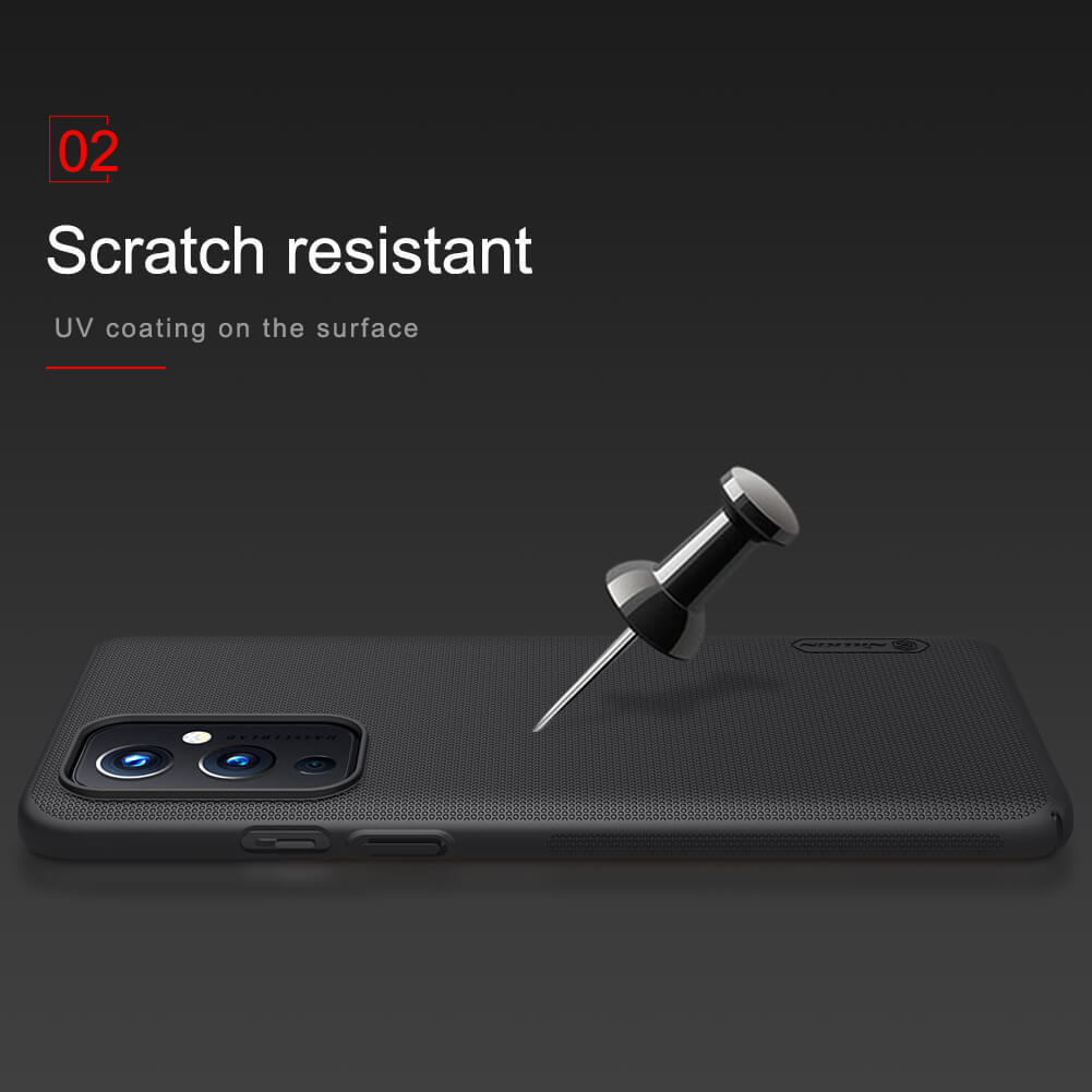 Picture of Nillkin ( 1+9 ) Super Frosted Shield Hard PC Back Cover Salient Dot Design Case for OnePlus 9  - Black - Phone Back Cover