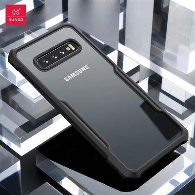 Picture of Xundd Shockproof Bumper Case Phone Cover For Samsung Galaxy S10 Plus - Black & transparent - Phone Back Cover