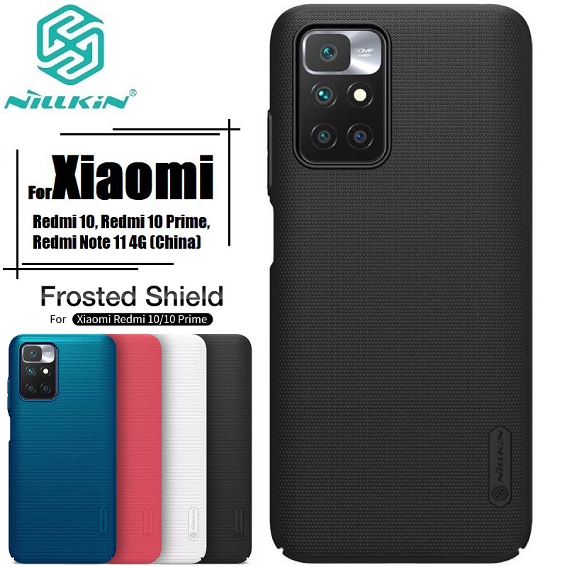 Picture of Nillkin (Redmi 10, Redmi 10 Prime) Super Frosted Shield Matte cover case for Xiaomi Redmi 10, Redmi 10 Prime (China) - Black