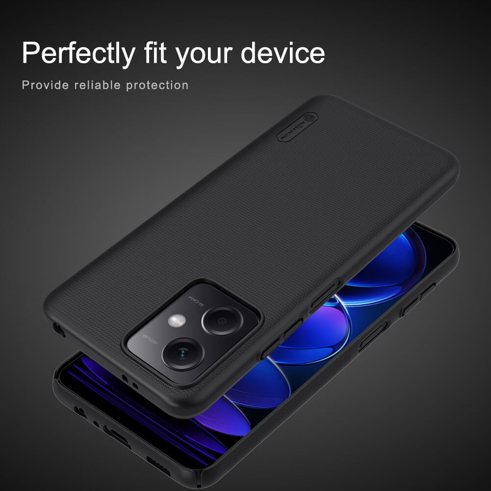 Picture of Nillkin ( Redmi Note 12 4G ) Super Frosted Shield Matte cover case for Xiaomi Redmi Note 12 4G  ( Back Case Cover For Smartphone )- Black