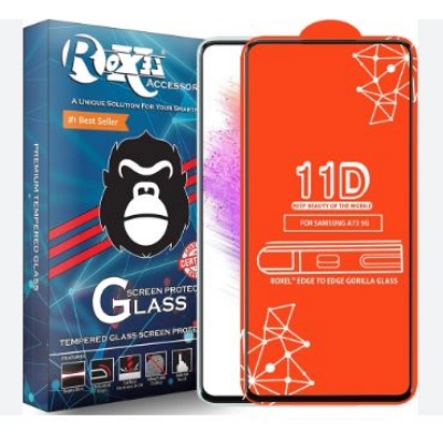 Picture of Samsung Galaxy A71/ Galaxy A72/ Galaxy A73/ Galaxy M53 11D/21D Full Glue Tempered Glass Edge to Edge Protection Screen Protector ( 6.7") - Black