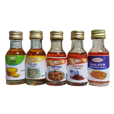 Picture of 5 Pcs Lihama Combo Food Flavor Essence POLAO + GHEE + BIRYANI + ZAFRAN + HALEEM - 28 ml x 5 Pcs