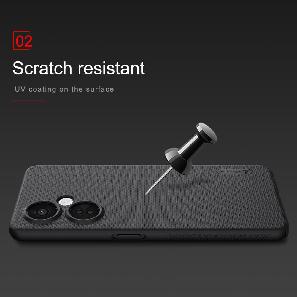 Picture of Oneplus nord ce 3 lite এর জন্য nillkin (oneplus nord ce 3 lite) সুপার ফ্রস্টেড শিল্ড ম্যাট কভার কেস-কালো (Back Case Cover For Smartphone)