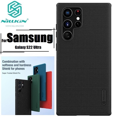 Picture of Nillkin (Galaxy S22 Ultra) Hard PC + TPU Case for Samsung Galaxy S22 Ultra Phone Cases Luxury Frosted PC + TPU Hard Protection Back Cover - Black