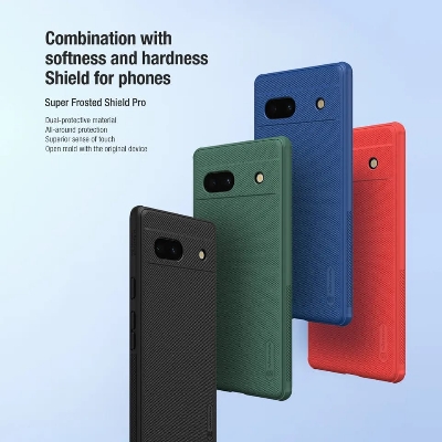 Picture of Nillkin ( Pixel 7A ) Hard PC + TPU Case for Google Pixel 7A Phone Cases Luxury Frosted PC + TPU Hard Protection Back Cover With Phone Stand - Black - Phone Back Cover