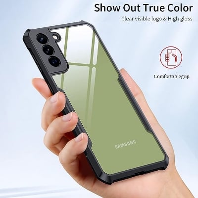 Picture of Xundd [ Galaxy S21 FE 5G ] Shockproof Soft TPU Bumper Case For Samsung Galaxy S21 FE 5G Back Cover Case (Armor | Clear PC and TPU)  - Black