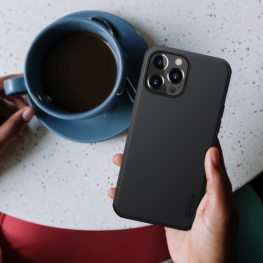 Picture of Nillkin ( iPhone 13 Pro } Super Frosted Shield Pro Matte cover case for Apple iPhone 13 Pro (without LOGO cut) - Black