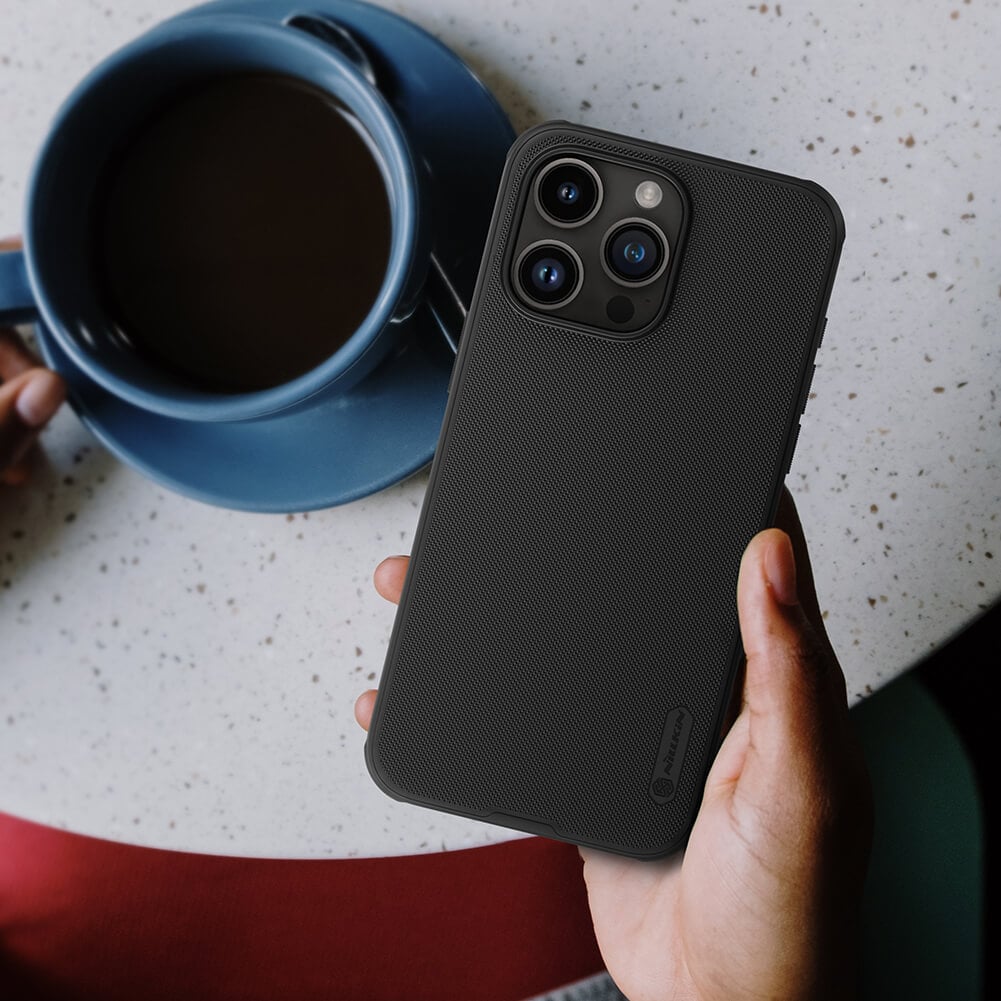 Picture of Nillkin ( iPhone 15 Pro ) Super Frosted Shield Pro Matte cover case for Apple iPhone 15 Pro (without LOGO cut) - Black