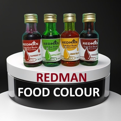 Picture of REDMAN ( 4 Pcs ) Soft Gel Paste Base Food Color Combo RASPBERRY RED, APPLE GREEN, CHOCOLATE, LEMON YELLOW - 4 Pcs x 36ml