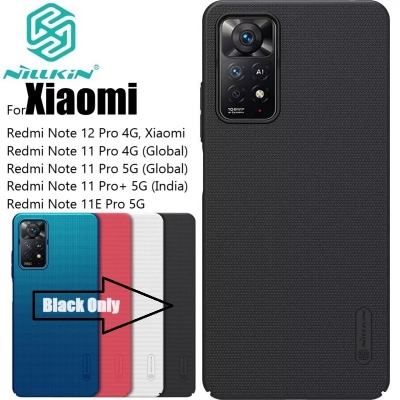 Picture of Nillkin ( Redmi Note 12 Pro 4G ) Super Frosted Shield Matte cover case for Xiaomi Redmi Note 12 Pro 4G, Xiaomi Redmi Note 11 Pro 4G (Global), Redmi Note 11 Pro 5G (Global), Redmi Note 11 Pro+ 5G (India), Redmi Note 11E Pro 5G - Black