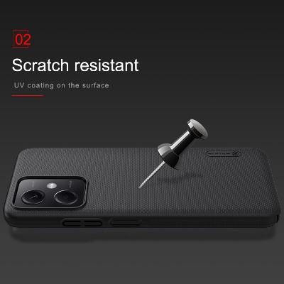 Picture of Nillkin ( Redmi Note 12 5G, Super Frosted Shield Matte cover case for Xiaomi Redmi Note 12 5G (China, Global), Xiaomi Poco X5 Smartphone Back Case - Black