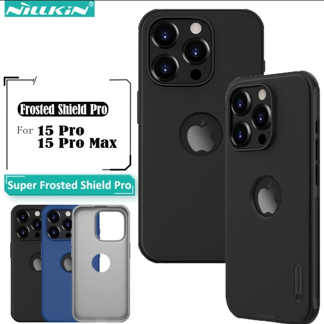 Picture of Nillkin ( iPhone 15 Pro 6.1" ) Super Frosted Shield Pro Matte cover case for Apple iPhone 15 Pro 6.1" (with LOGO cut) - Black