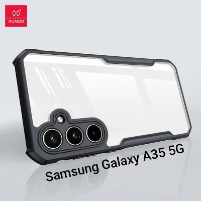 Picture of Samsung ( Galaxy A35 ) Xundd Beetle Series For Samsung Galaxy A35 Series Flat Leather Shockproof Bumper Case (Back Case Cover For Smartphone) - Black