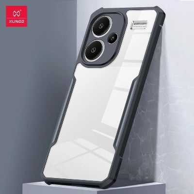 Picture of Xundd For Redmi Note 13 Pro Plus 5G Case Airbag Anti-drop Camera Protection Acrylic & TPU Back Transparent Cover - Black
